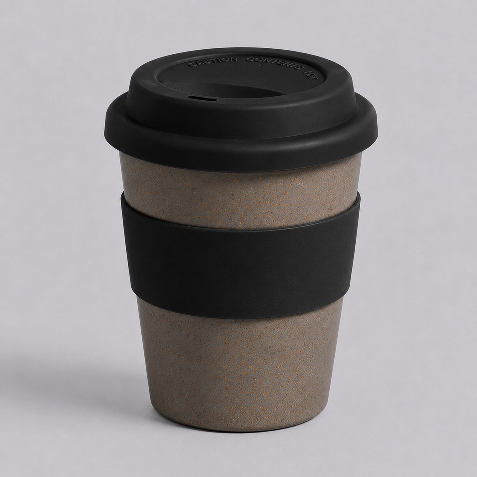 Стакан с силиконовой крышкой Cafe, черный