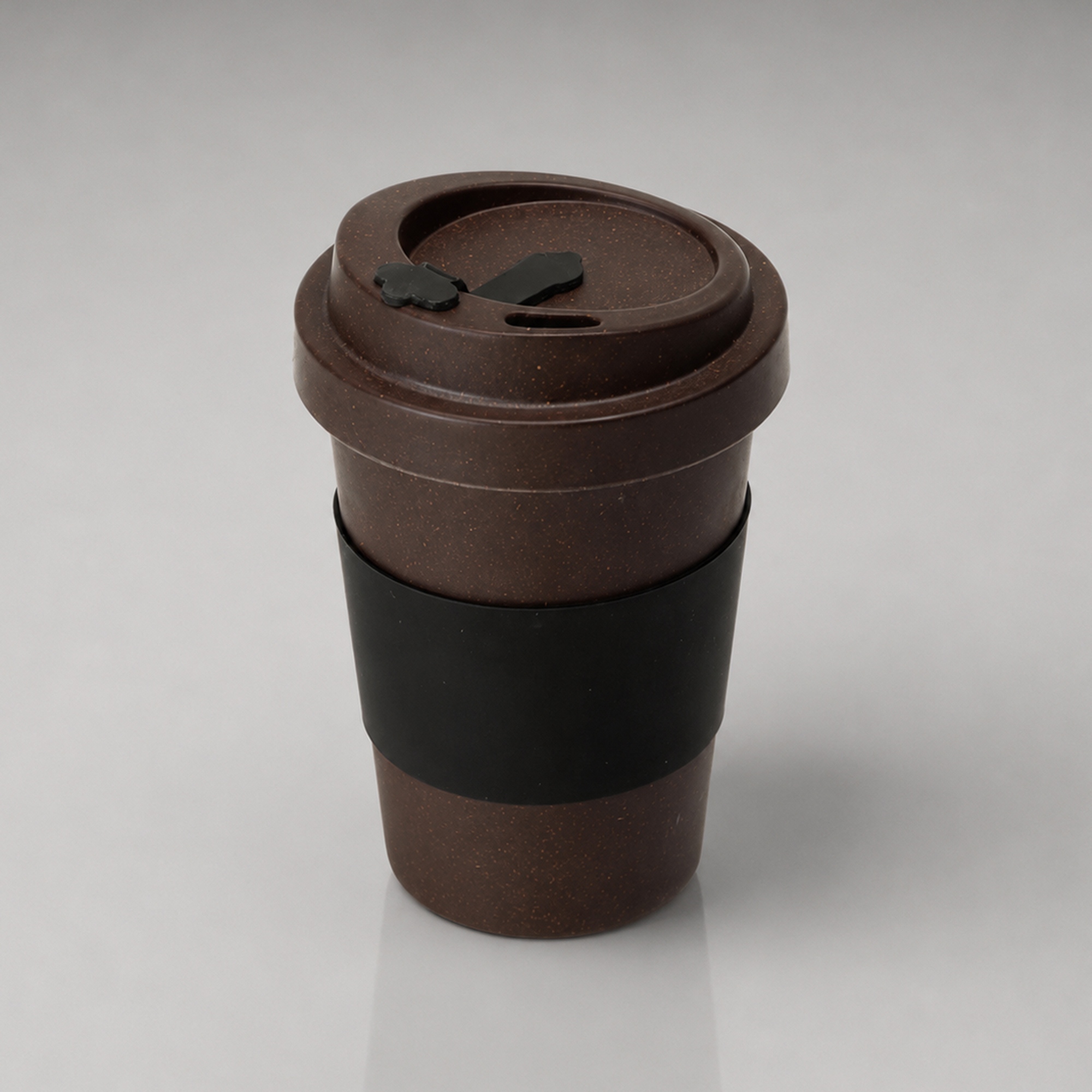 Стакан из кофе с силиконовой манжетой «Latte», коричневый (Р)